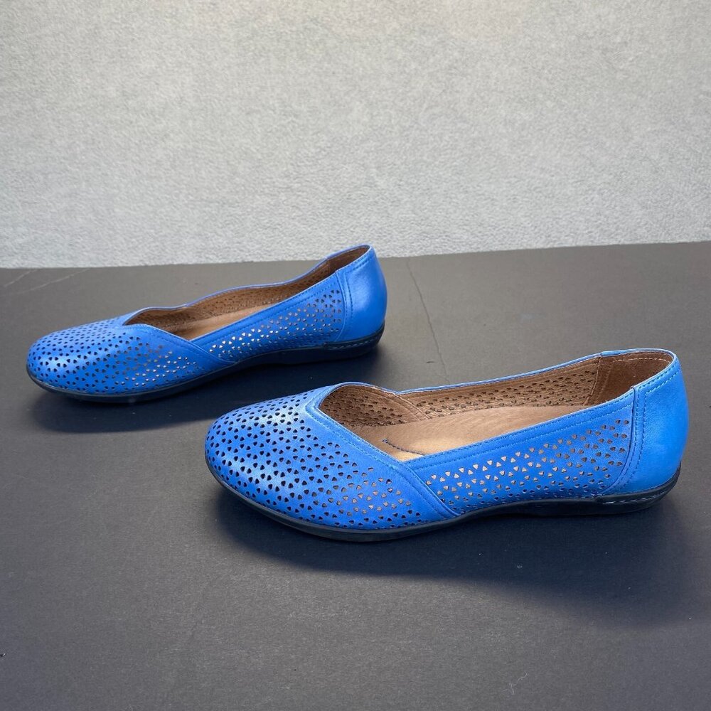 Dansko Women's Neely Perforated Leather Blue Loafers Flats Size 38,Casual - Picture 1 of 16